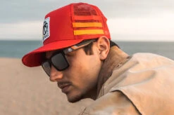 HWV 4 Speed Stripe Trucker Hat Red -Heat Wave Visual 4 speed hat