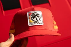 HWV 4 Speed Stripe Trucker Hat Red -Heat Wave Visual 4speedred