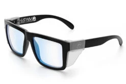 XL VISE Z87 Sunglasses Black Frame: Blue Light Blocking -Heat Wave Visual Black Blue Light Angle Clear