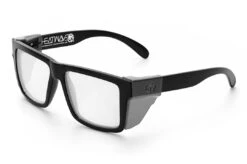 VISE Z87 Sunglasses Black Frame: Clear Lens -Heat Wave Visual Black Clear Angle Smoke