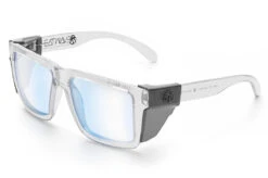 XL VISE Z87 Sunglasses Vapor Clear Frame: Blue Light Blocking -Heat Wave Visual Clear Blue Light Angle Smoke