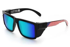 XL VISE Z87 Sunglasses: Stars And Stripes USA -Heat Wave Visual Stars Stripes USA Galaxy Angle Black