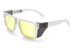 VISE Z87 Sunglasses Vapor Clear Frame: -Heat Wave Visual Vise Clear HiVis Yellow Smoke