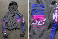 Heat Wave Wild Racing Ladies Crop Top Sweatshirt -Heat Wave Visual highlightercrop