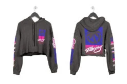 Heat Wave Wild Racing Ladies Crop Top Sweatshirt